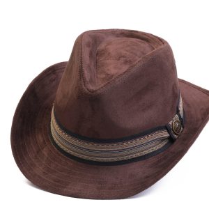 Dark Brown Cowboy Hat, Winter Men Hat, Fedora Hats, Western Style Cowboy Hat, Vintage Old Style Man Hat