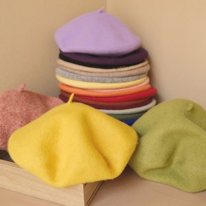 100% Wool Beret: Solid Color French Style Vintage Cap