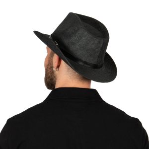 Black Summer Straw Cowboy Cowgirl Hat, Boho Cowboy Hat, Fedora Hats, Western Style Hat, Man, Women Summer Hat, Sun Hat, Beach Hat