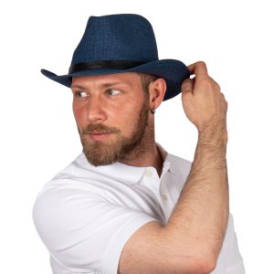 Navy Summer Cowboy Cowgirl Hat, Boho Cowboy Hat, Fedora Hats, Western Style Hat, Man Summer Hat, Women Summer Hat, Sun Hat, Beach Hat