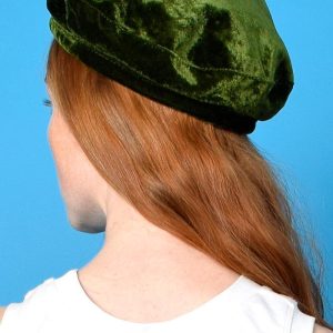 Velvet Deadstock Beret - Green or Pink