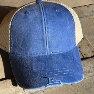 Royal Distressed Trucker Hat, Unisex, Ollie Ball Cap