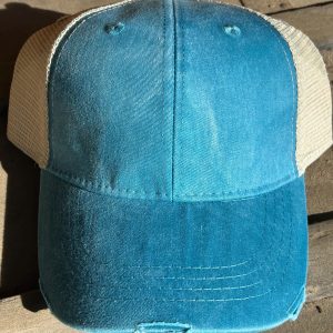 Teal Distressed Trucker Hat, Unisex, Ollie Ball Cap