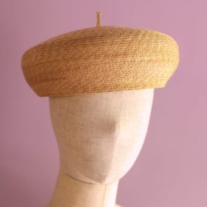 Natural Straw Beret Hat, Summer Style