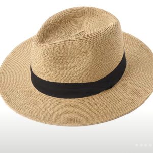 Adjustable Straw Boater Hat | Wide Brim Summer Sun Hat, Coastal Chic