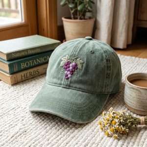 Grape Baseball Cap Embroidered Cotton Adjustable Dad Hat