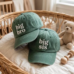 Big Brother Big Sister Embroidered Baseball Cap, Sibling Hat
