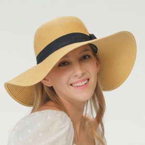 UPF 50+ Foldable Wide Brim Sun Hat for Women, Packable Beach Hat