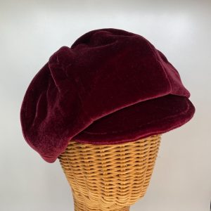 Velvet Newsboy Cap: Rayon Silk Blend, Adjustable Fit